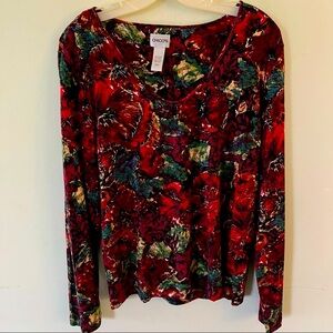 Chicos Floral Top Sz 2/medium